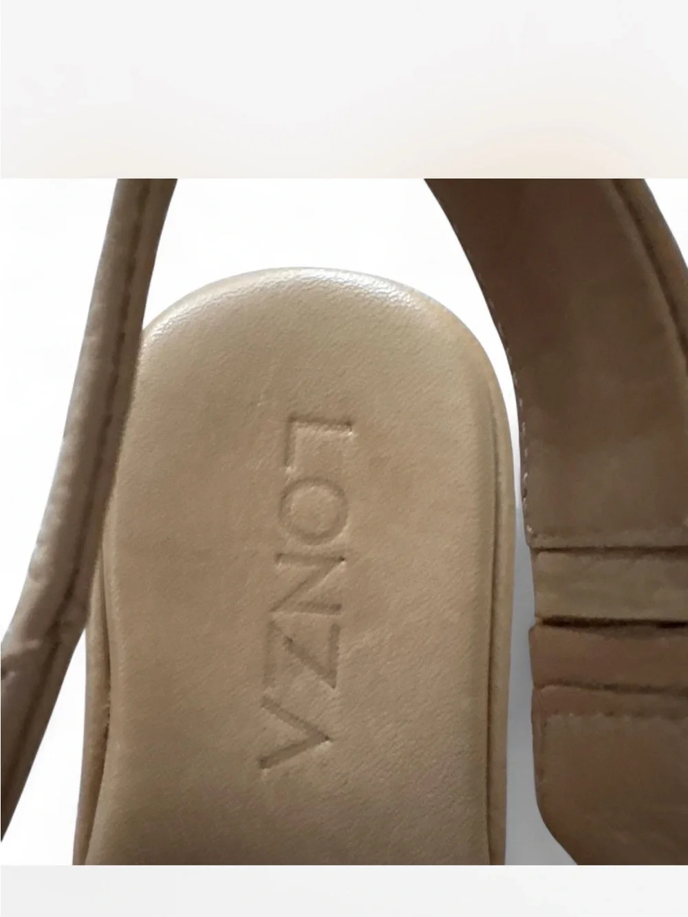 Lonza Agnesa Leather Platform Wedge Sandals Beige EU 38 US 7.5 8 NEW